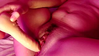 Pussy play with a big dildo