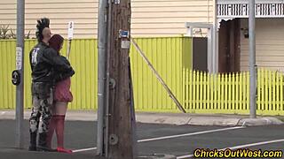 amateur aus girlfriend gives blowjob in stockings