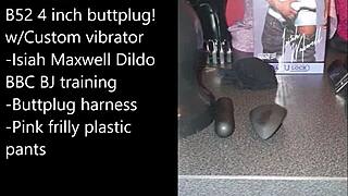 Sissy prepares for extreme anal bondage with big black cock