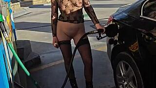 flashing tits at the petrol station 😏