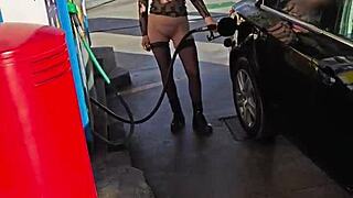 flashing tits at the petrol station 😏