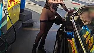 flashing tits at the petrol station 😏