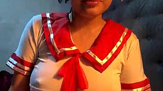 La puta colegiala helena danae delights with her wet pussy masturbation using dildo.