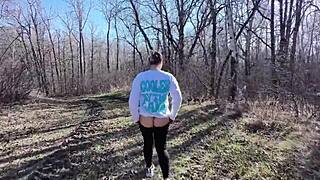 We got caught fucking outside with a big cock while a drone watched