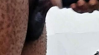 i helped myself with a huge cock toy since my girlfriend was away