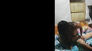 My stepsister climbs on my chest, removes her panties, sucks my dick, I lick her pussy, she has intense orgasms.