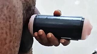 i helped myself with a huge cock toy since my girlfriend was away