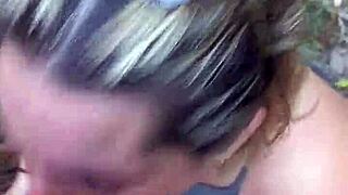 Adventure Time in Public Woods with Cute Interracial Deepthroat