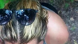 Adventure Time in Public Woods with Cute Interracial Deepthroat