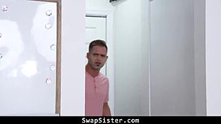 The girls swap stepbrothers and get their pussies pounded hard