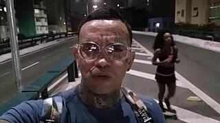 i met bruna black outdoors in public danger