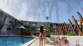 latina angelina discovers big black cock in miami pool