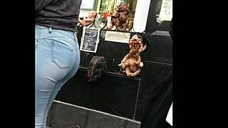 i watch the latina teen's big ass in tight jeans from afar, feeling the voyeur thrill