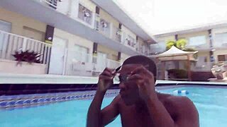 latina angelina discovers big black cock in miami pool