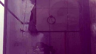 ebony stepmom rides huge cock in bathroom