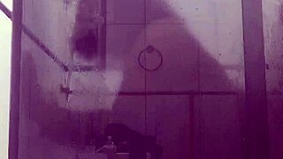 ebony stepmom rides huge cock in bathroom