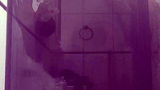 ebony stepmom rides huge cock in bathroom