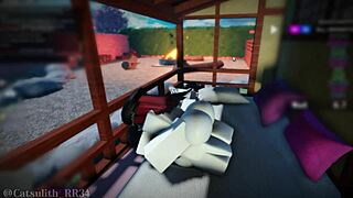 They return for threesome sex with big cocks in bent over, missionary, and riding positions.