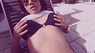 latina angelina discovers big black cock in miami pool