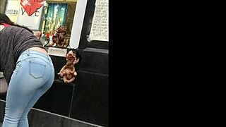 i watch the latina teen's big ass in tight jeans from afar, feeling the voyeur thrill