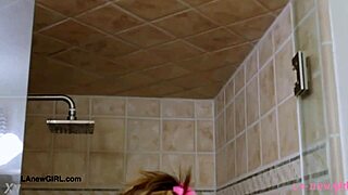 I watched this shy blonde teen shower after her shoot