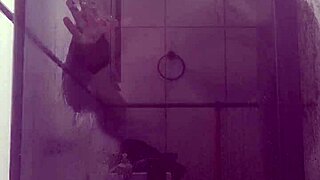 ebony stepmom rides huge cock in bathroom