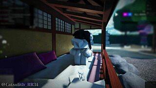 They return for threesome sex with big cocks in bent over, missionary, and riding positions.