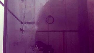 ebony stepmom rides huge cock in bathroom