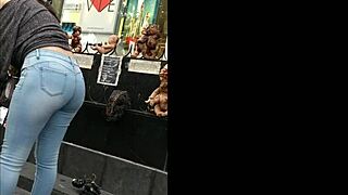 i watch the latina teen's big ass in tight jeans from afar, feeling the voyeur thrill