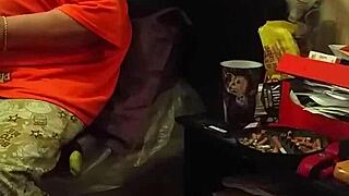 my stepmom pretending not to look at the big black cock