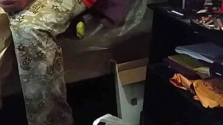 my stepmom pretending not to look at the big black cock