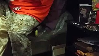 my stepmom pretending not to look at the big black cock