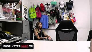 shoplyfter ava stone dances and gets spanked, pussy fucked in office