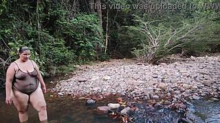 Intense Outdoor River Sex Sucking Big Dick Emotionally