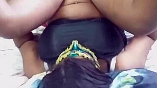 Black naughty girl with tasty ass enjoys deep anal and blowjob