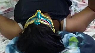 Black naughty girl with tasty ass enjoys deep anal and blowjob