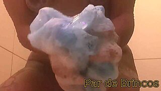 I flashed tits after bath and rode big cock