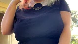 i see the alt milf next door smoking outback with short hair and piercings