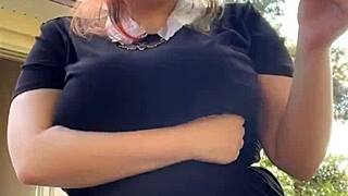 i see the alt milf next door smoking outback with short hair and piercings