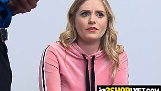 Tender Shoplifter Blonde Submits to Law and Huge Cock in Shop. What a Deal!