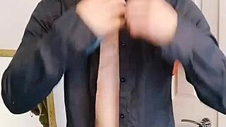 English bull strips off shirt and jeans, getting nude