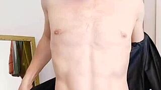 English bull strips off shirt and jeans, getting nude