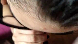 Teen 18+ gives blowjob on the little head