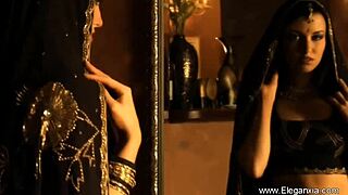 Indian Bollywood actress involved in nude scandal with interracial lover during erotic massage.