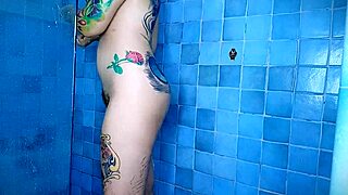 Anal plug fun in the shower while I shave my legs for a smooth look.