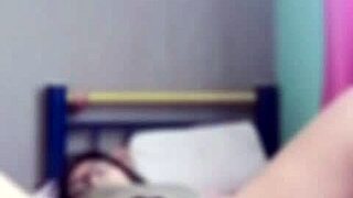 Secret videollamada with my cuñada, masturbating hidden, almost caught!