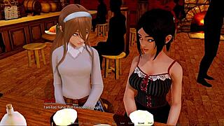 I explore the harem hotel in this game.