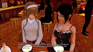 I explore the harem hotel in this game.
