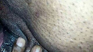 sucking and fingering ebony wife's pussy at rest stop