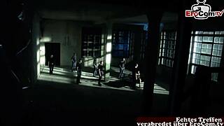 german anal threesome with thin brunette bitch